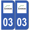 Autocollant département Allier pour plaque immatriculation voiture.
